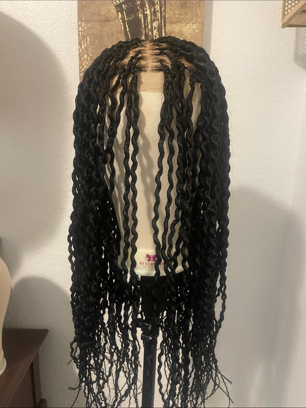 Black Crochet Faux Locs Wig with Natural Twist Texture
